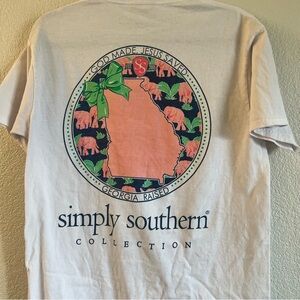 Simply Southern Peach and Green Graphic Tee